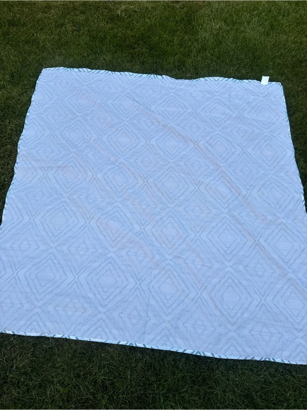 Commonwealth Teal Blue Geometric Shower Curtain